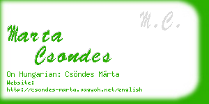 marta csondes business card